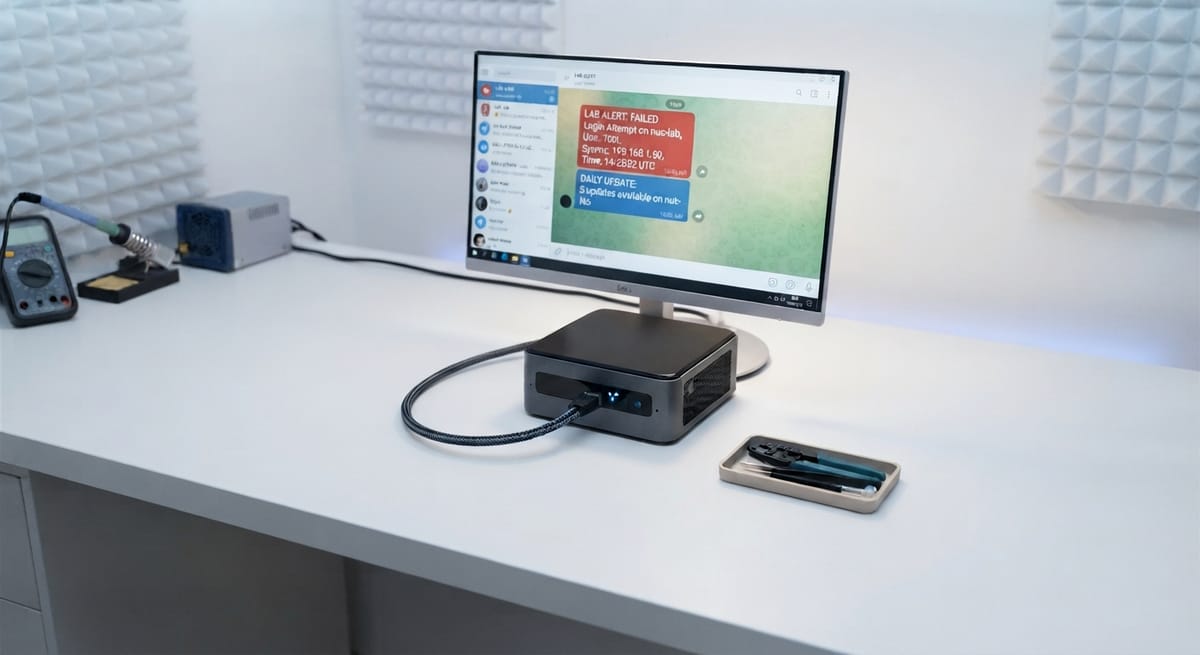Home Lab on an Intel NUC with telegram notifications